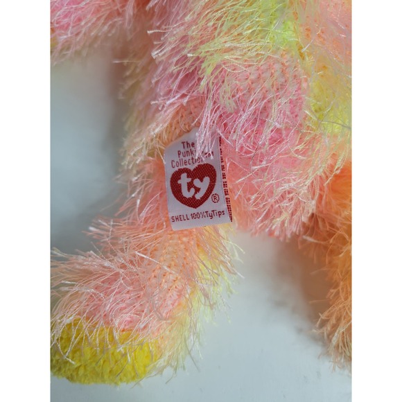 NWT 2002 TY Punkies Collection Sherbet Colored- Rainbow Bear Pink Yellow Orange - Picture 8 of 9